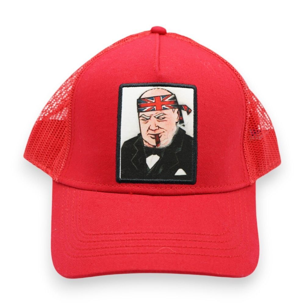 Yeoman's Cask & Lion Men's Hat Red ~‎ Trucker Hat ~ Adjustable